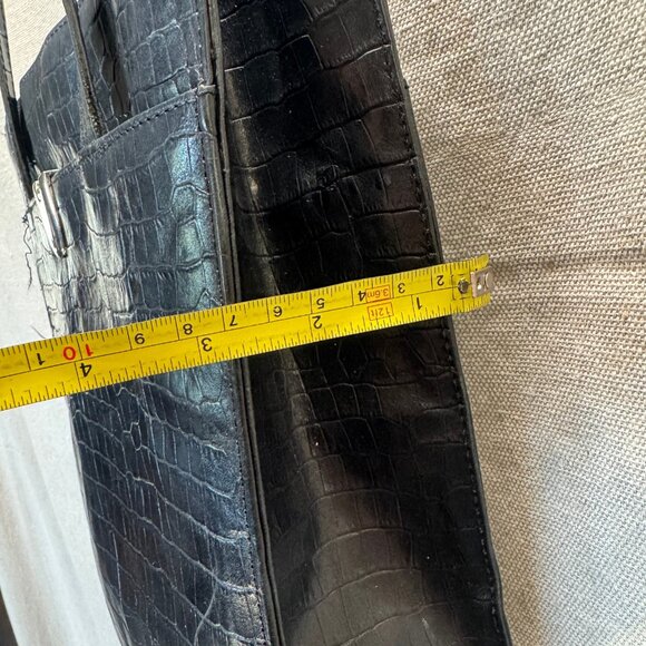 David Dart Black Croc-Embossed Shoulder Tote - Picture 8 of 11